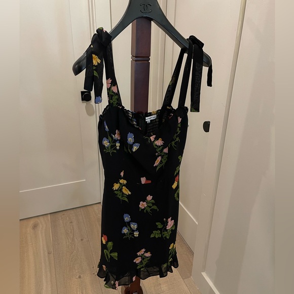 Reformation Summer Floral Cocktail Christine Dress in Night Bloom Size 8 - Picture 6 of 7